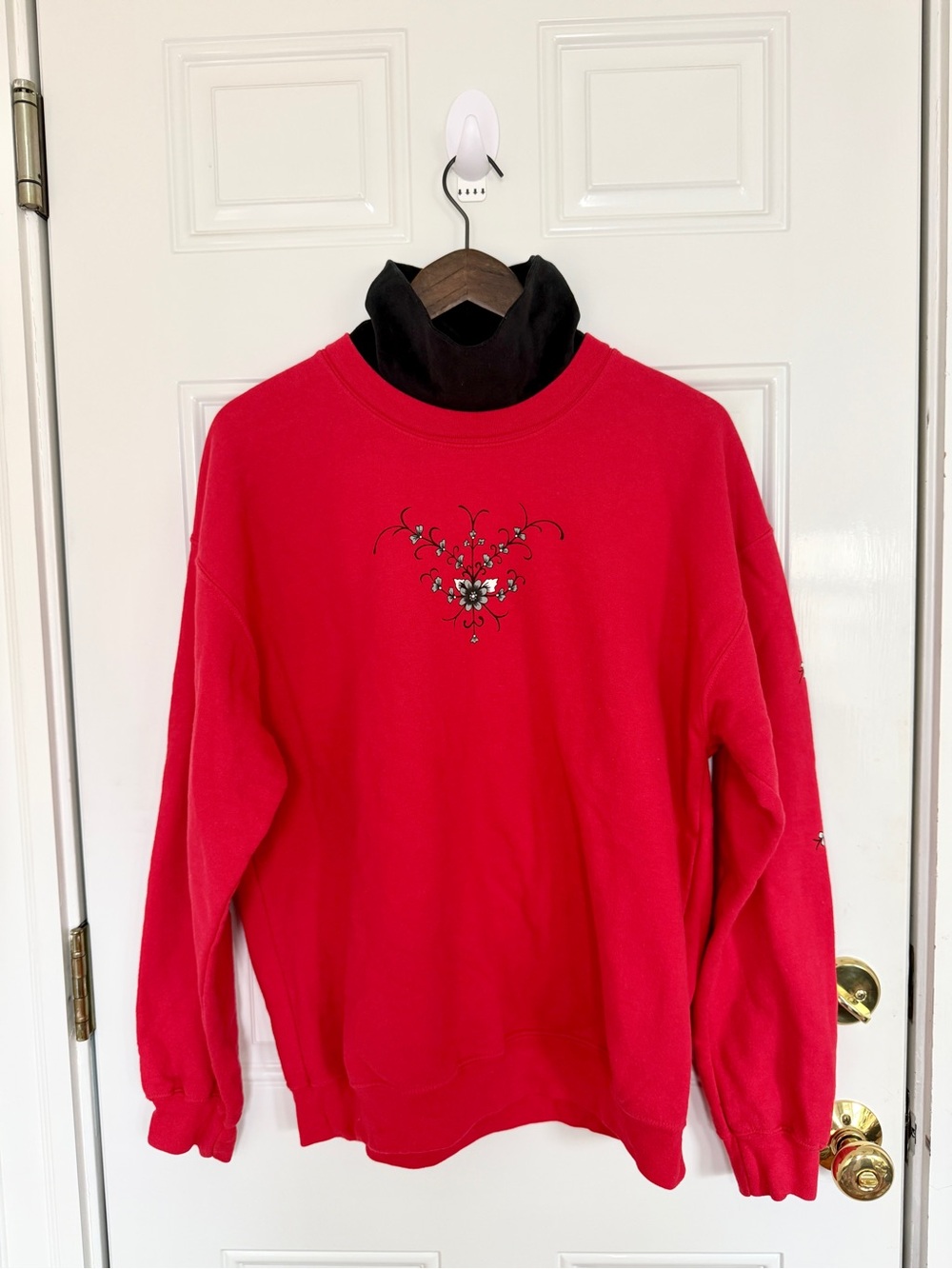 90s Red Crewneck Sweater for Women